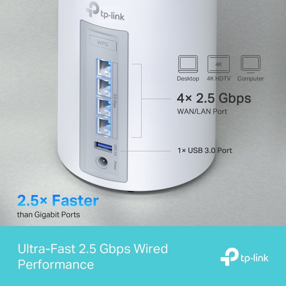 Deco BE65(3-pack)-Refurbished | BE11000 Whole Home Mesh Wi-Fi 7 System