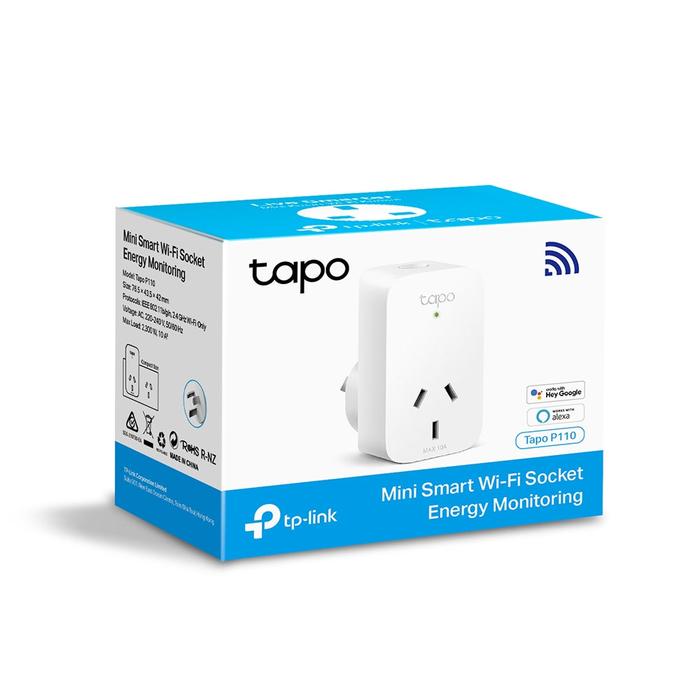 Mini Smart Wi-Fi Socket, Energy Monitoring, Tapo P110