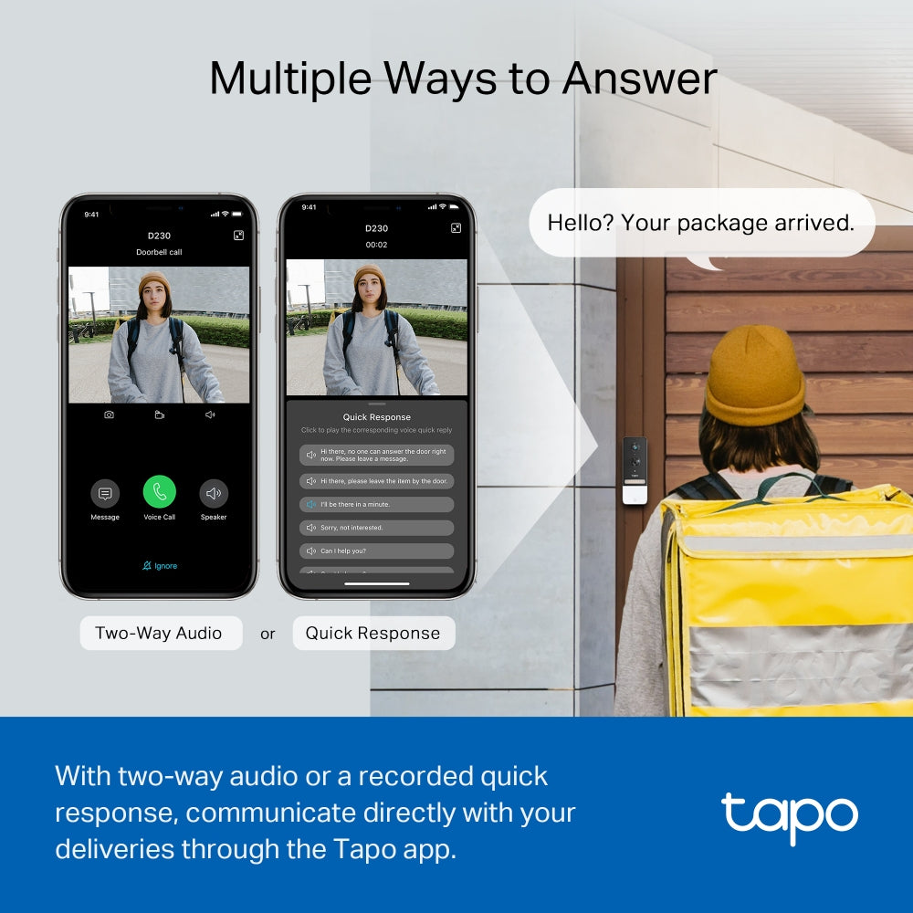 Tapo Doorbell & Entry Detection Kit, Tapo D230S1 + Tapo T110*2
