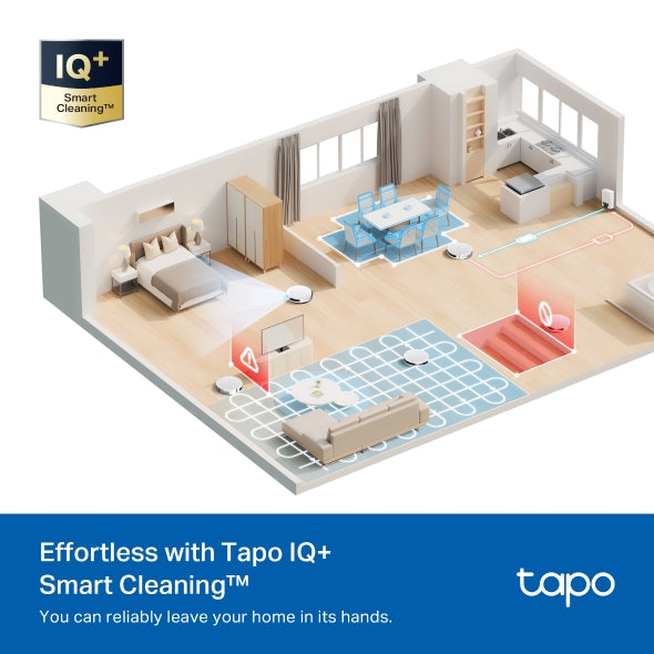 Tapo RV20 Max Plus White | 5300Pa Suction MagSlim™ LiDAR Navigation Robot Vacuum and Mop with Auto-Empty Dock