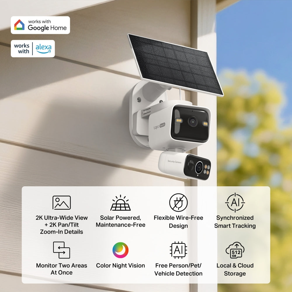 Tapo C645D KIT | Dual-Lens Pan/Tilt Security Camera Kit, 2K