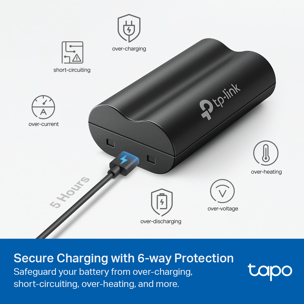 Tapo A100 | Battery Pack, Work with Battery Cam and Doorbell, Quickly charged