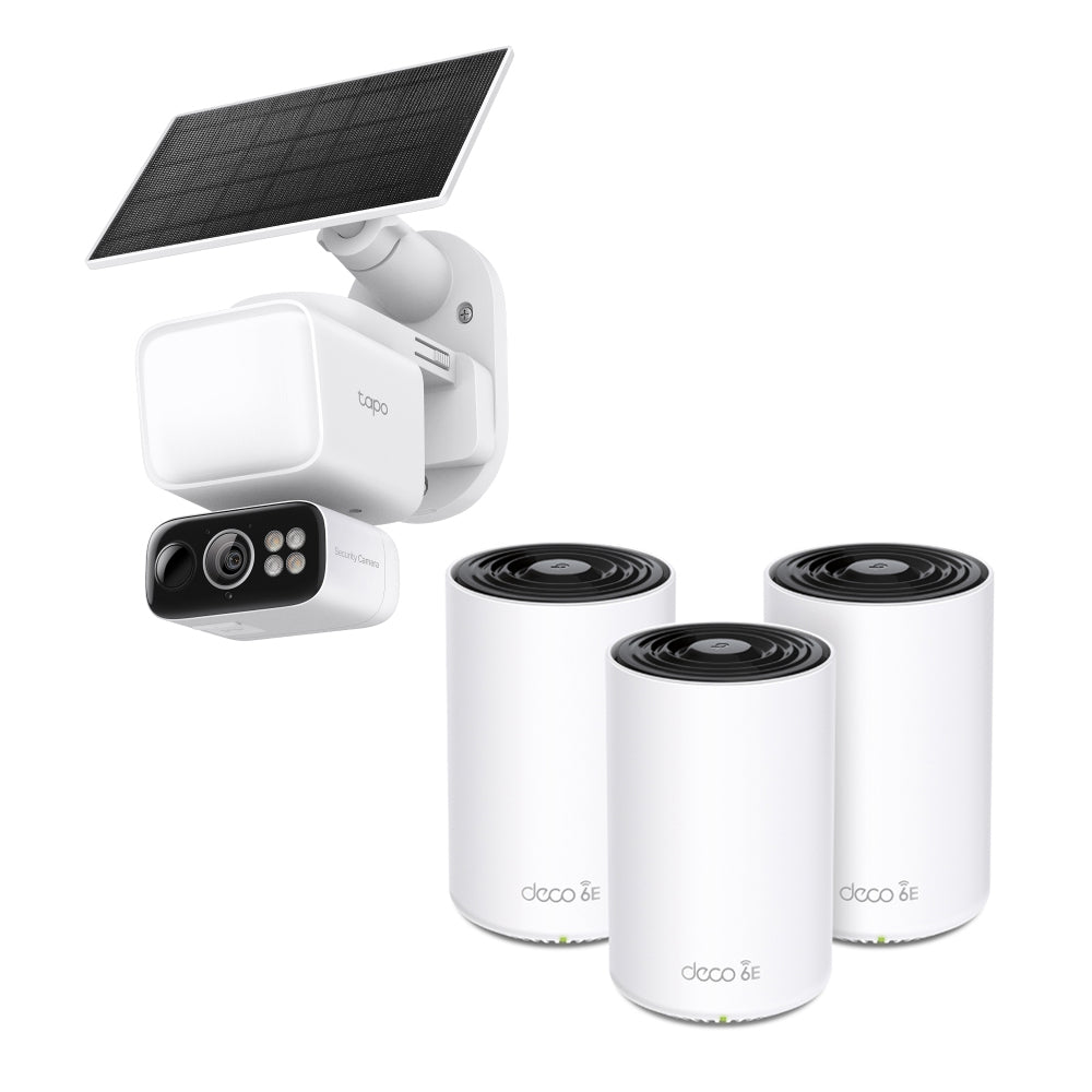 Deco 6E + Whole-Home Solar Floodlight Security Kit