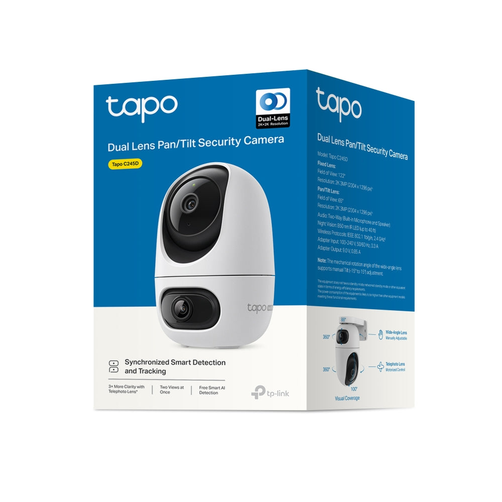 Tapo C245D | Dual Lens Pan/Tilt Security Camera