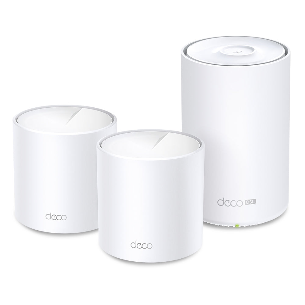 Deco X50-DSL(3-pack)-Refurbished | AX3000 VDSL Whole Home Mesh Wi-Fi 6 System