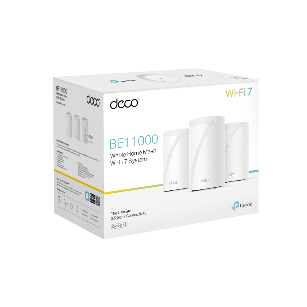 Deco BE65(3-pack)-Refurbished | BE11000 Whole Home Mesh Wi-Fi 7 System
