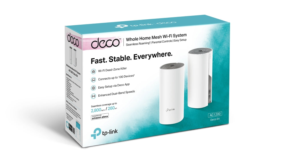 Deco E4(2-pack)-Refurbished | AC1200 Whole Home Mesh Wi-Fi System