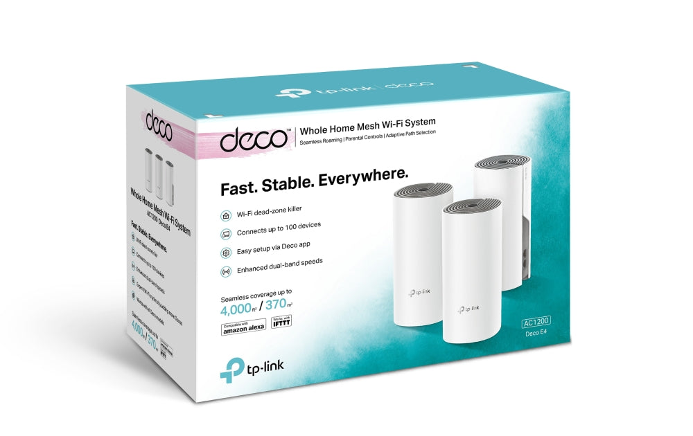 Deco E4(3-pack) | AC1200 Whole Home Mesh Wi-Fi System - Refurbished