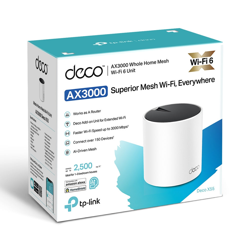 Deco X55(2-pack) + Deco X50-Outdoor(1-pack) | AX3000 Whole Home Mesh Wi-Fi 6 System