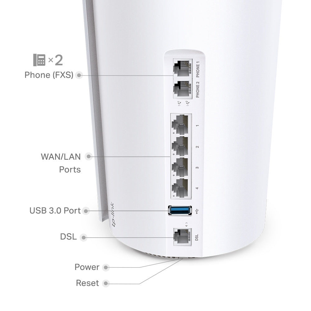 Deco X73-DSL(2-pack) - Refurbished | AX5400 VDSL Whole Home Mesh Wi-Fi 6 Modem Router