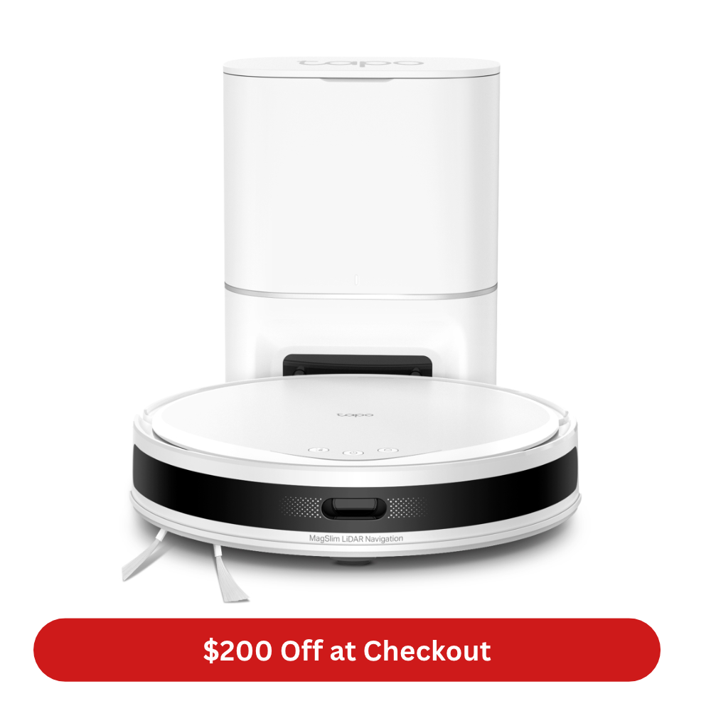 Tapo RV20 Max Plus White | Robot Vacuum & Mop with Auto-Empty Dock, 5300Pa Suction, LiDAR Navigation