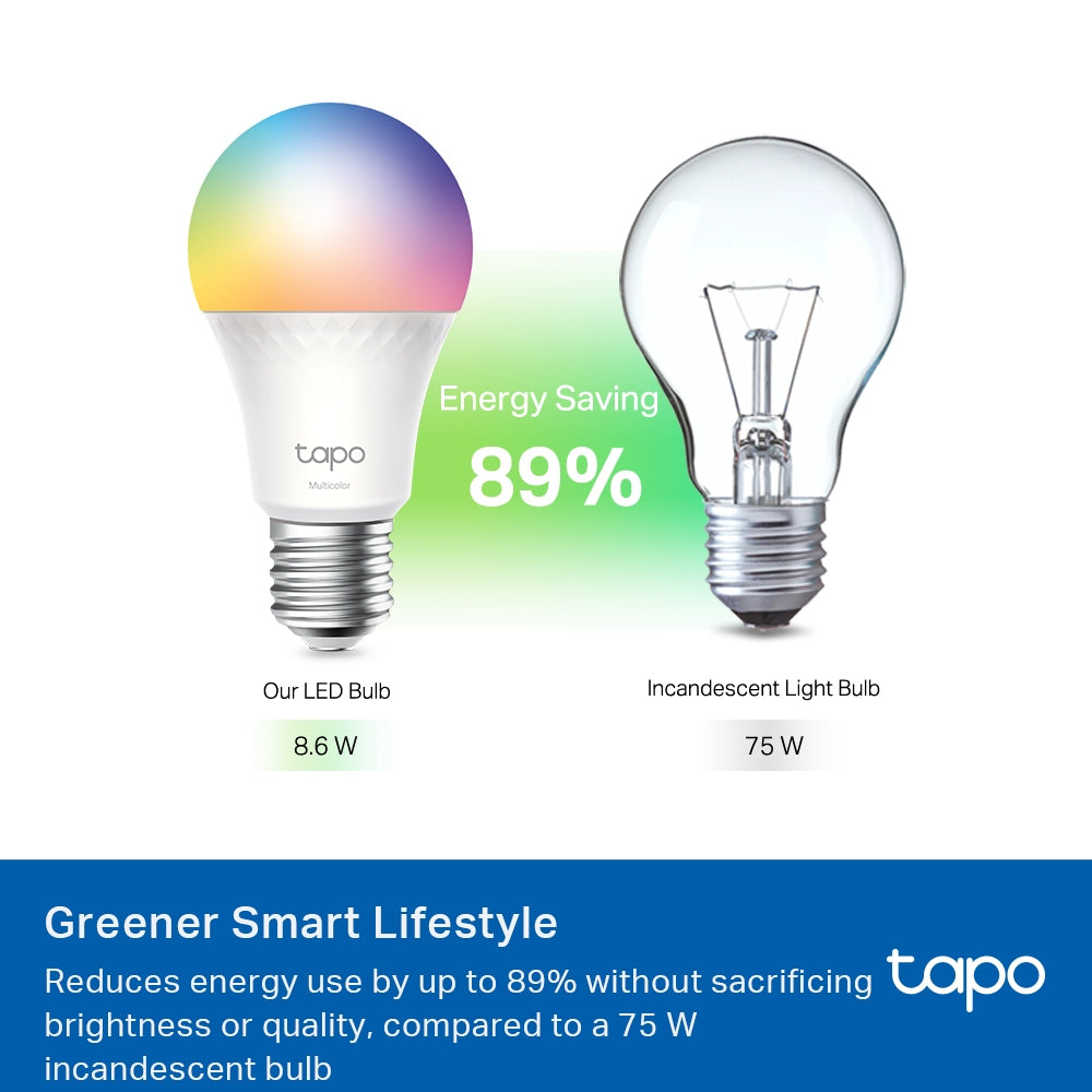 Tapo L535E(3-pack) | Smart Wi-Fi Light Bulb, Multicolour, Lamp Base E27