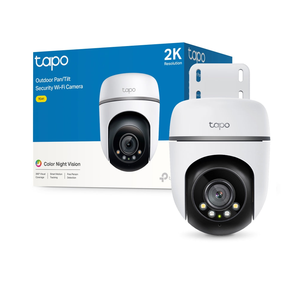 Tapo TC41(2-pack) | Outdoor Pan Tilt Security Wi-Fi Camera, 2K, Full-Colour Night Vision