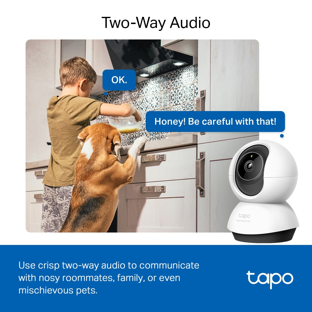 Pan/Tilt AI Home Security Wi-Fi Camera, TC74(2-pack)