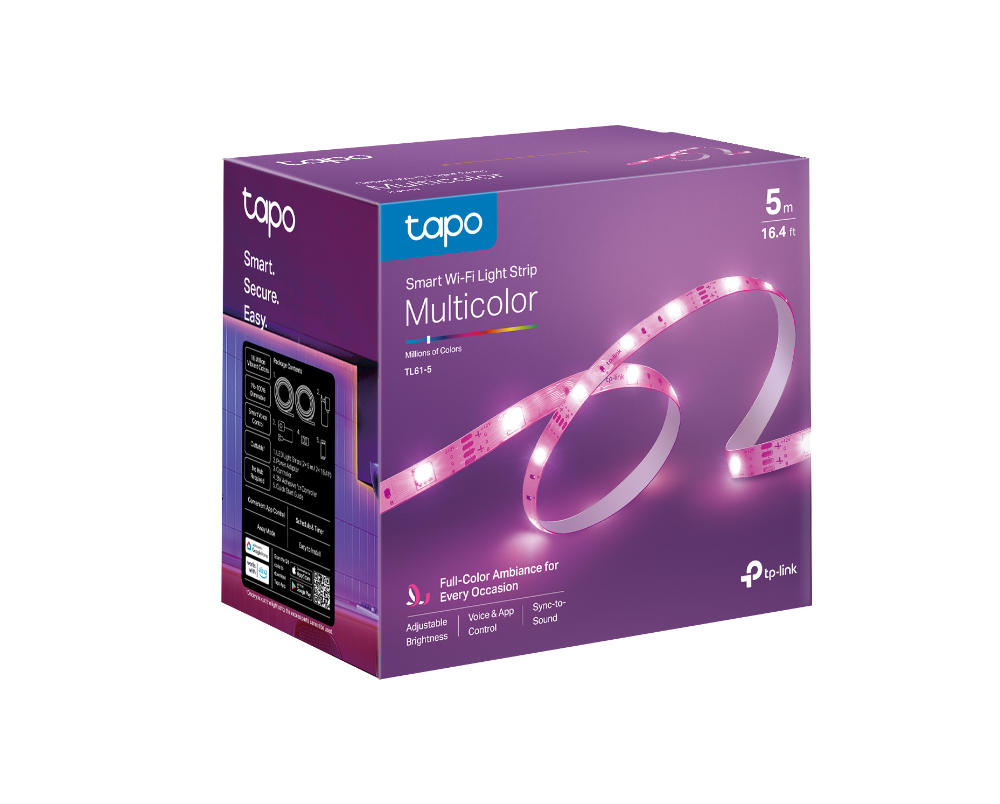 Tapo TL61-10 (2-pack) | Smart LED Wi-Fi Multicolour Light Strip 2x5 Metres