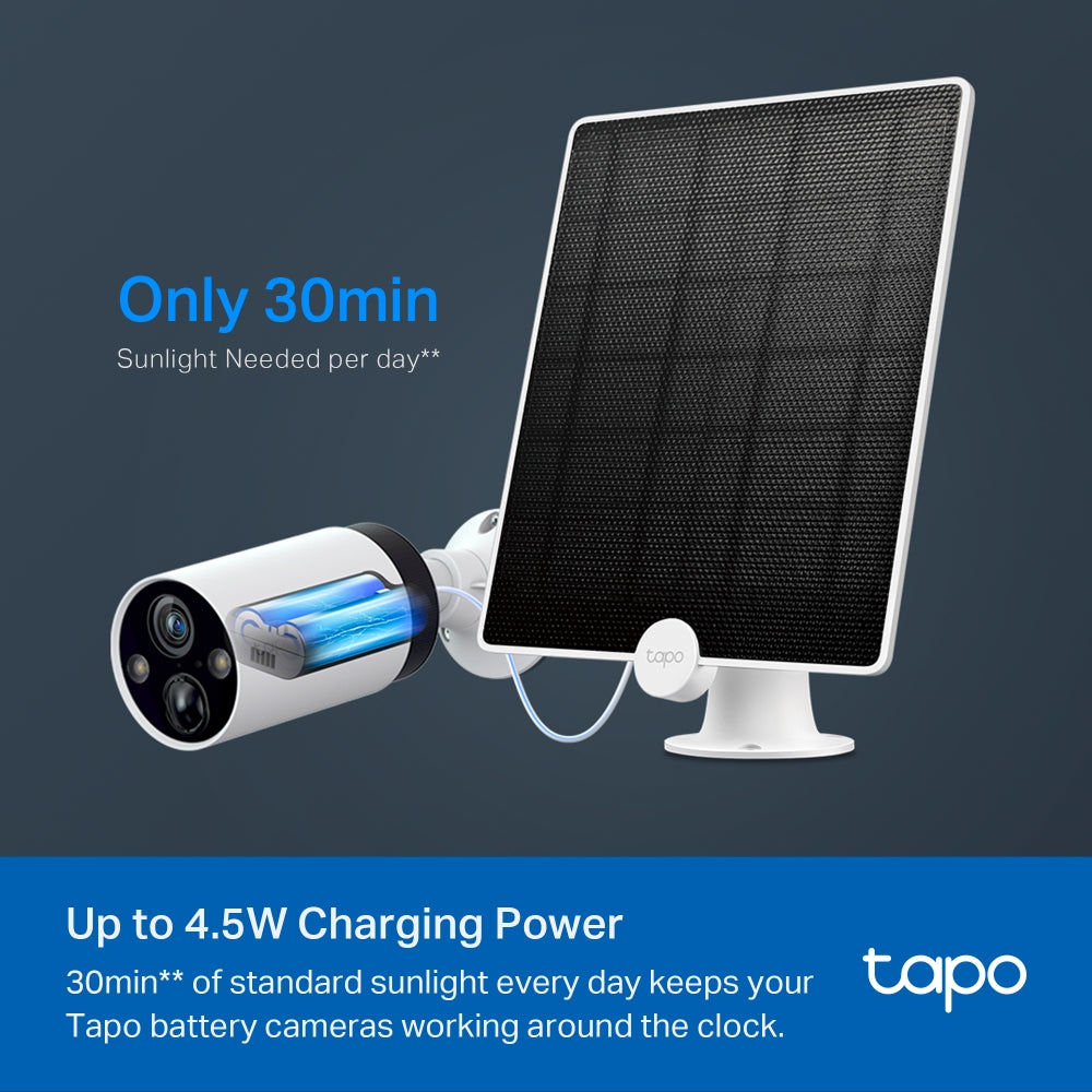 Tapo A200 | Solar Panel, Non-Stop Solar Power, Work with Battery-Powered Cam