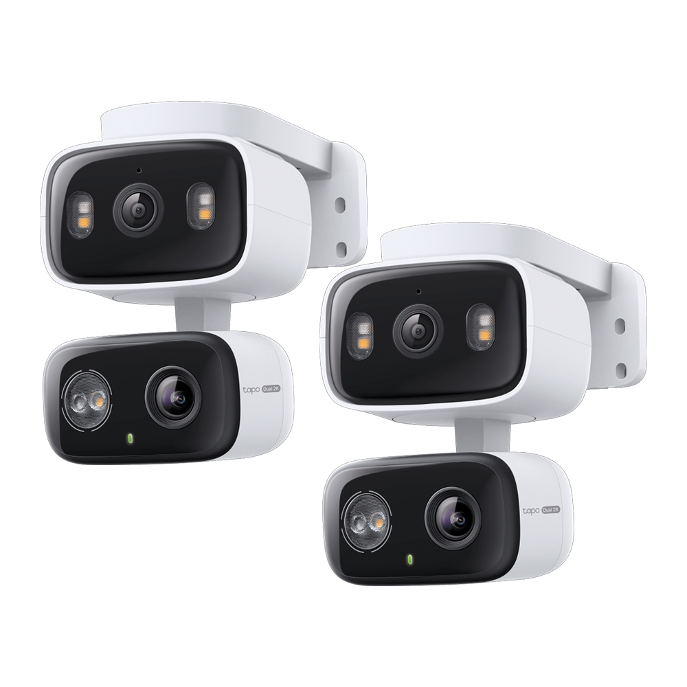 2K 3MP Indoor/Outdoor Dual Lens Pan/Tilt Security Camera, Tapo C246D(2-pack)