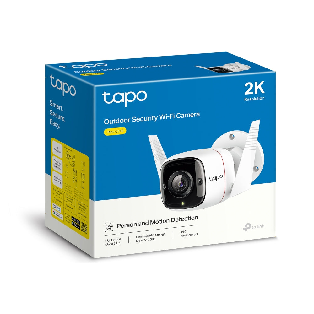 Tapo C310 | Outdoor Security Wi-Fi Camera, 2K 3MP, 24/7, Two-Way Audio, Advanced Night Vision