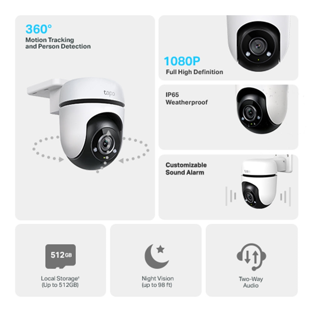 Tapo C500 | Outdoor Pan/Tilt Security Wi-Fi Camera, 1080P, Night Vision, 24/7, Two-Way Audio