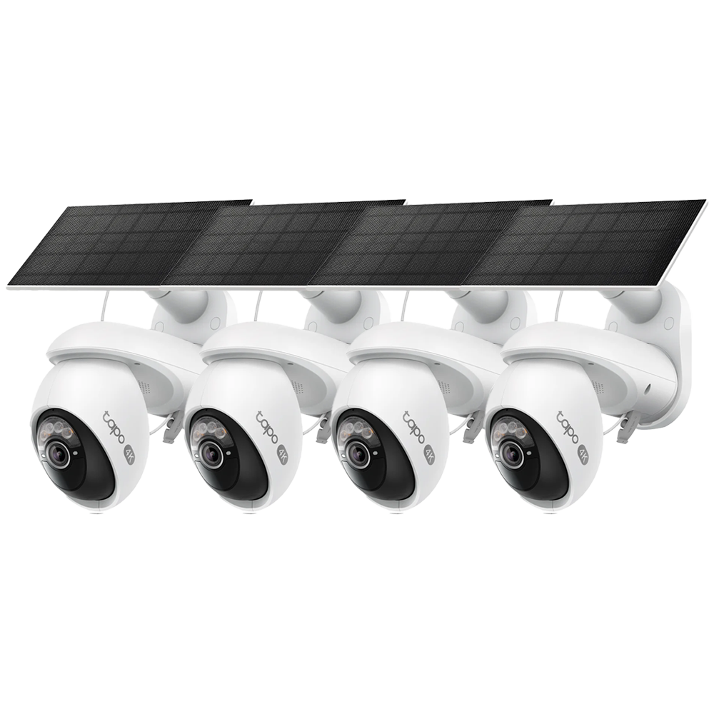 Tapo C660 KIT(4-pack) | 4K Solar-Powered Pan/Tilt Security Camera Kit