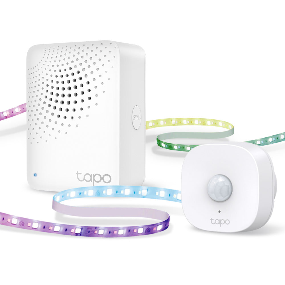 Tapo Smart Lighting & Motion Starter Kit with motion-triggered lighting and 5m light strip.