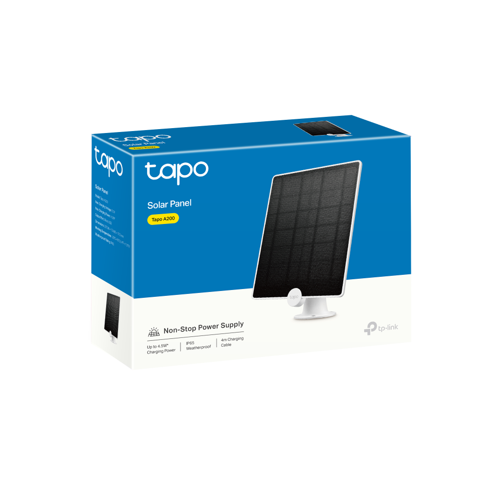 Tapo A200 | Solar Panel, Non-Stop Solar Power, Work with Battery-Powered Cam