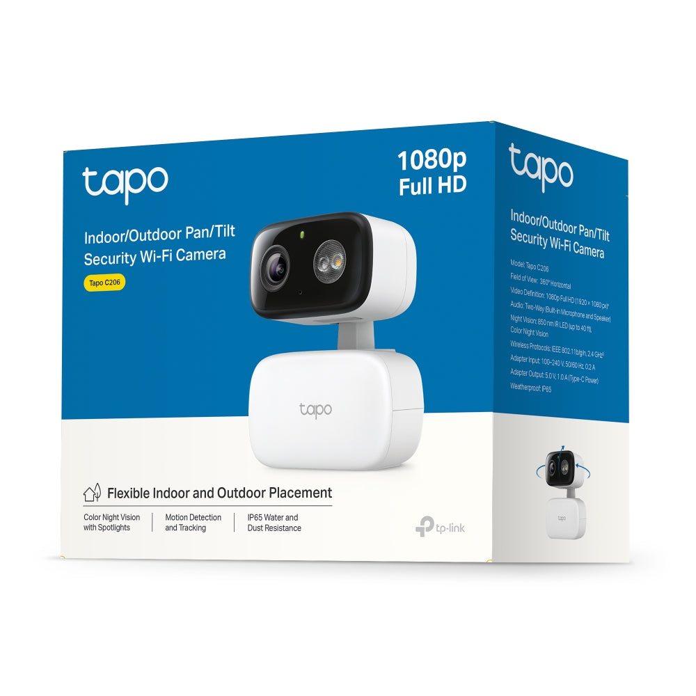 Tapo C206 | Indoor/Outdoor Security Wi-Fi Camera, 1080P, AI Detection
