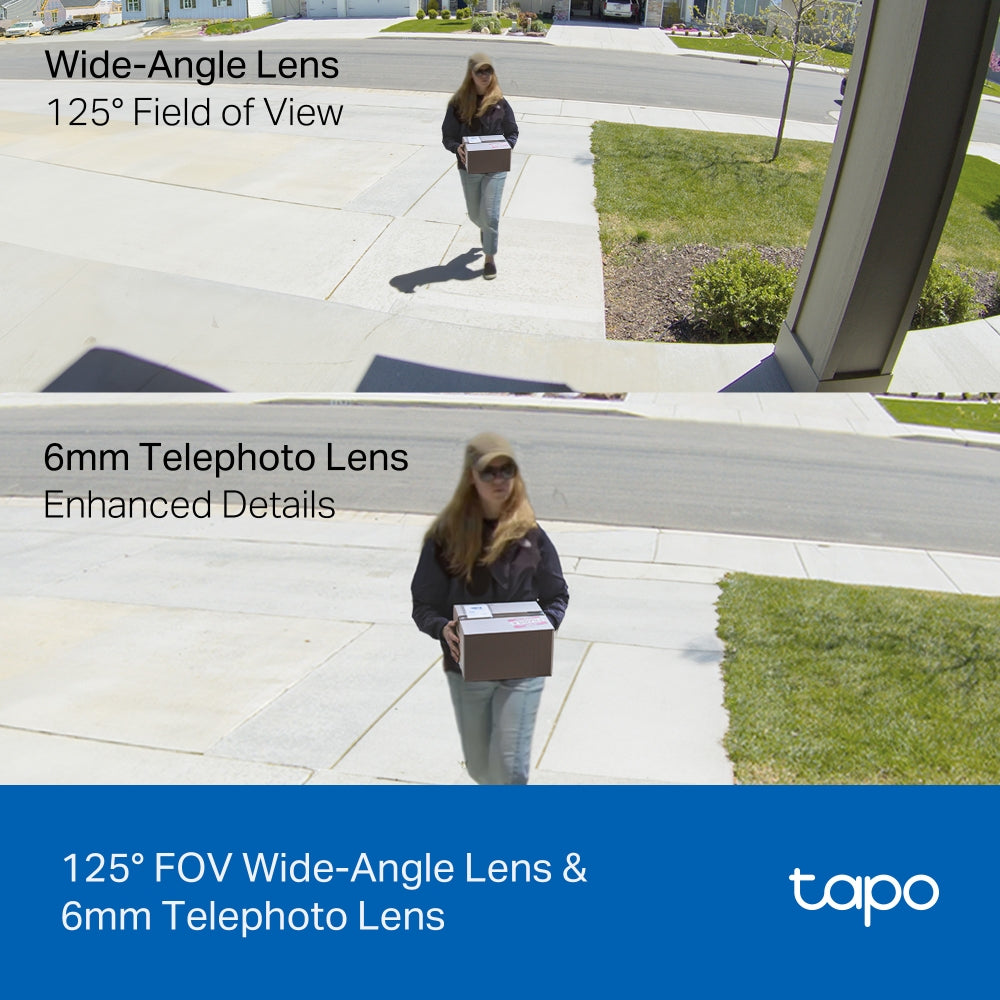 2K 3MP Indoor/Outdoor Dual Lens Pan/Tilt Security Camera, Tapo C246D(2-pack)