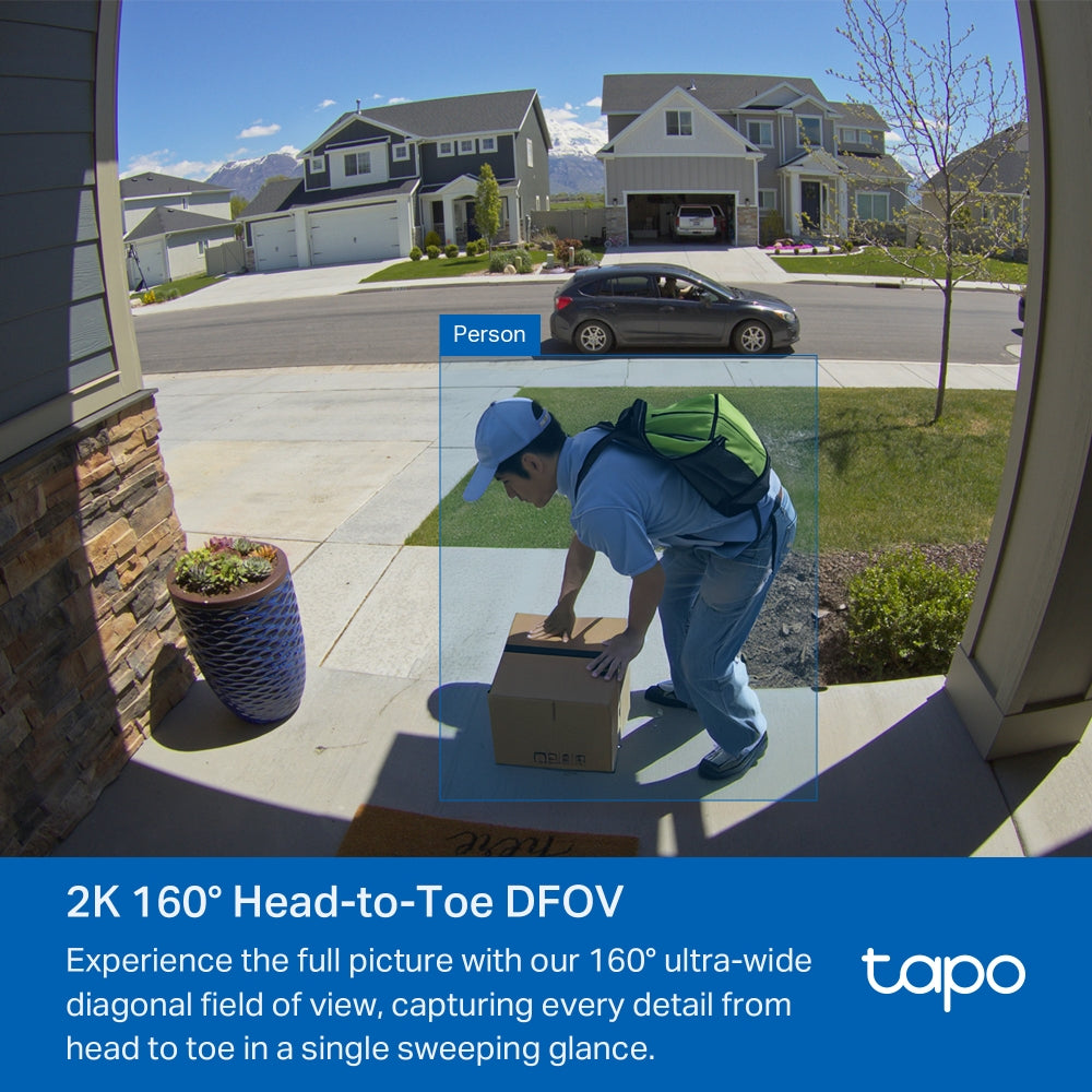 Battery Video Doorbell, Chime Included, Subscription-free, Tapo TD21(2-pack)