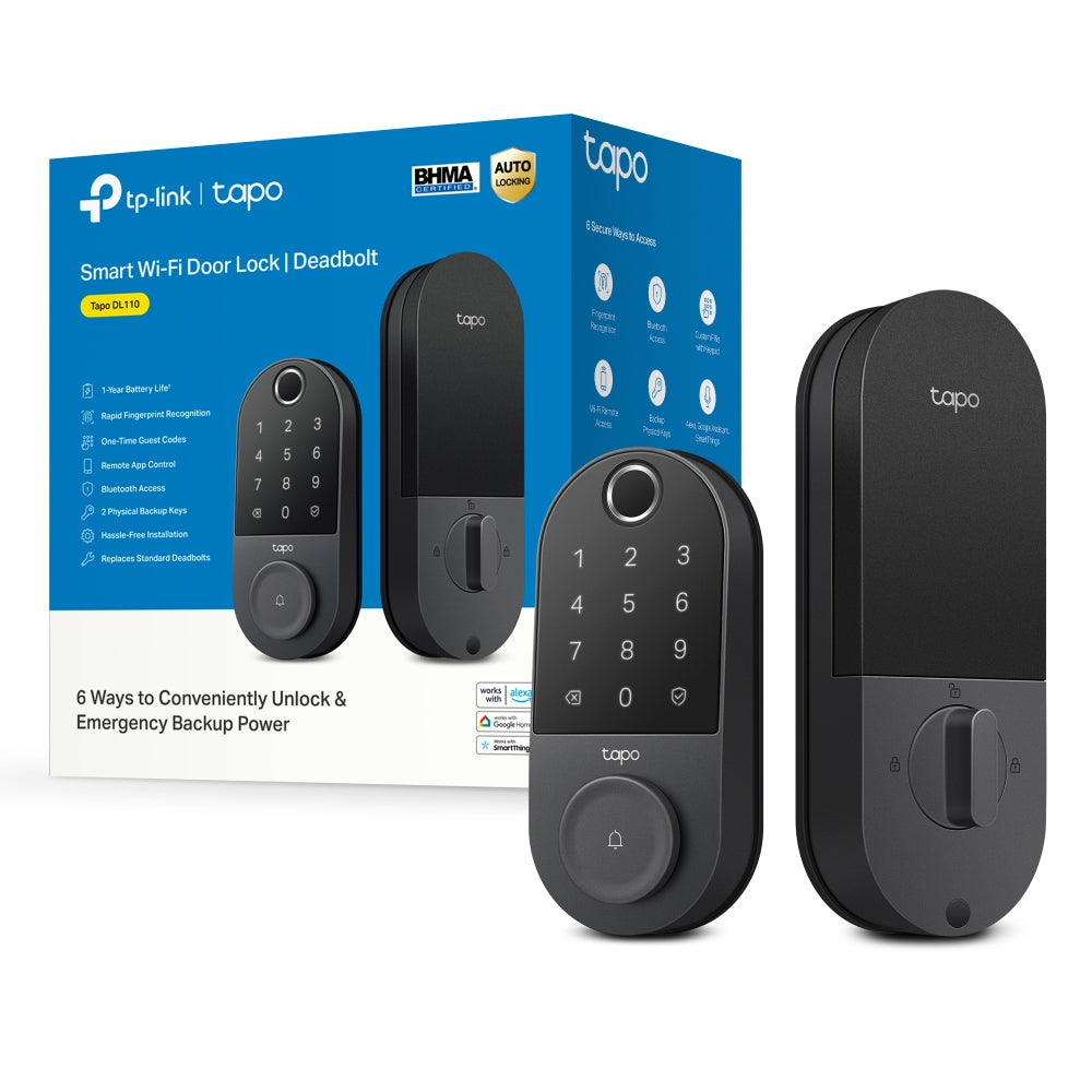 Tapo DL110 | Smart Wi-Fi Door Lock, Fingerprint Recognition, Multiple Unlock Methods
