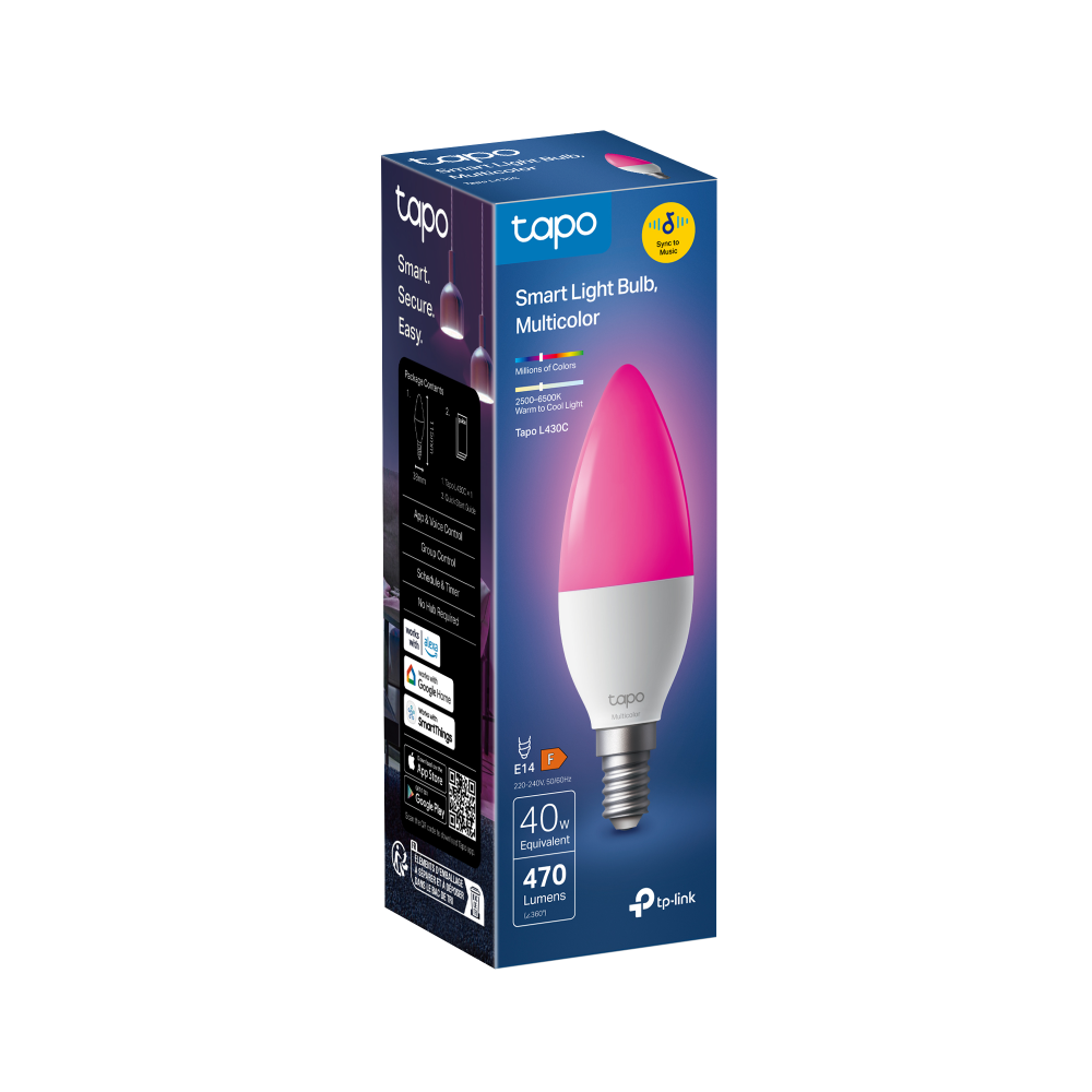 Smart Light Bulb, Multicolour, Tapo L430C(2-pack)