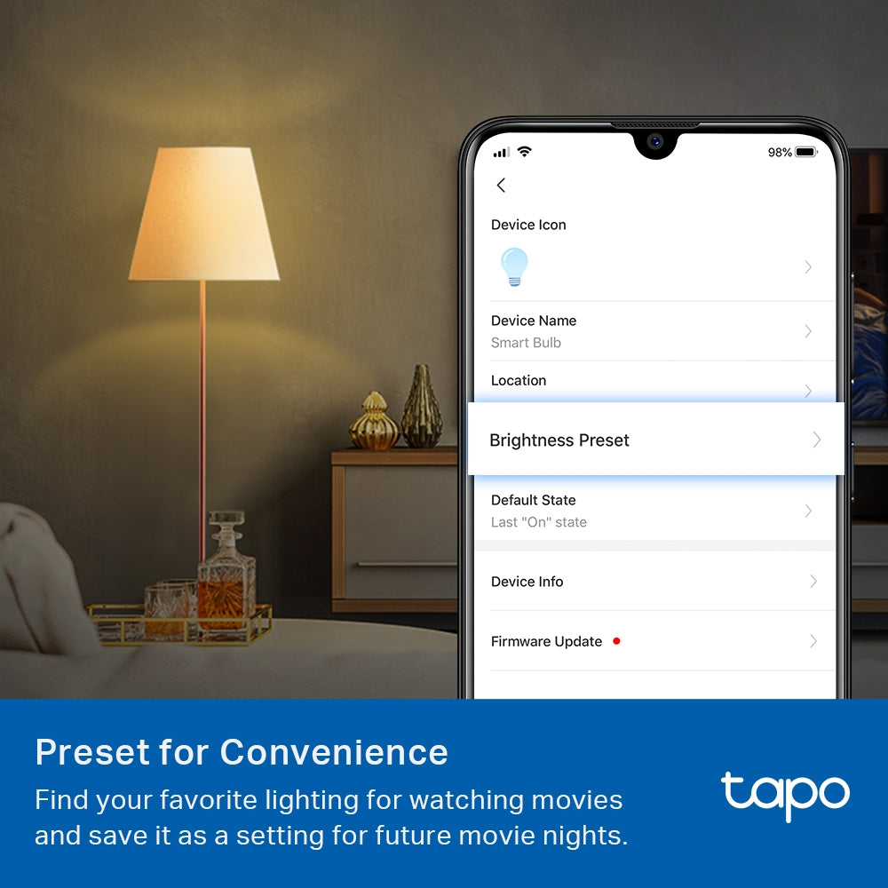Smart Wi-Fi Light Bulb, Dimmable, Tapo L510E