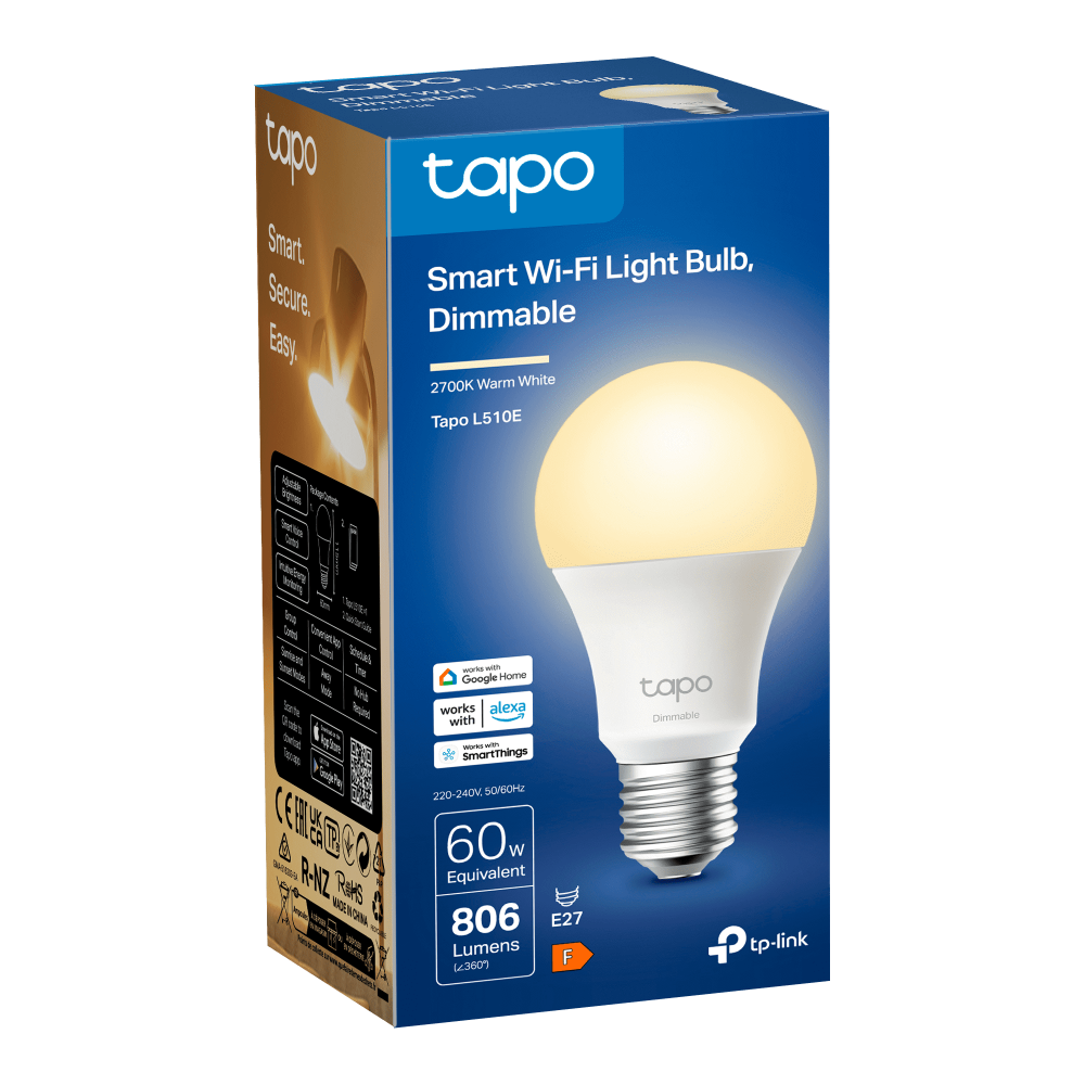 Smart Wi-Fi Light Bulb, Dimmable, Tapo L510E(3-pack)
