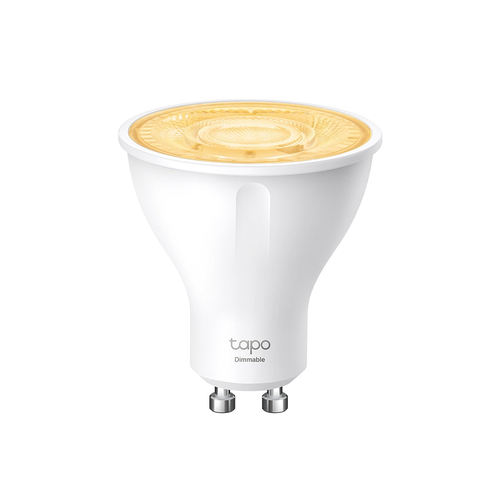 Tapo L610 dimmable smart spotlight with voice control and 2700K warm light.