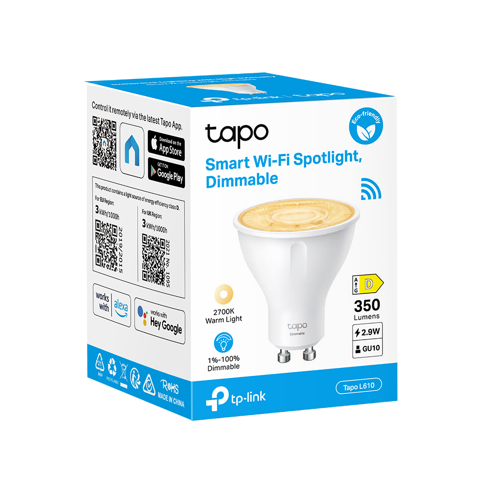 Tapo L610 | Smart Wi-Fi Spotlight, Dimmable, Bulb base GU10