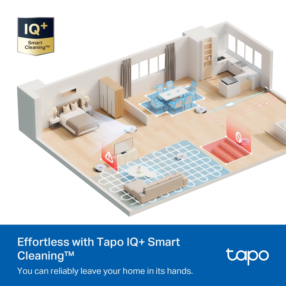 Effortless Living Gift Kit - Dual-Lens Pan/Tilt Security Camera + Robot Vacuum & Mop + Tapo Plushie + Free SD Card