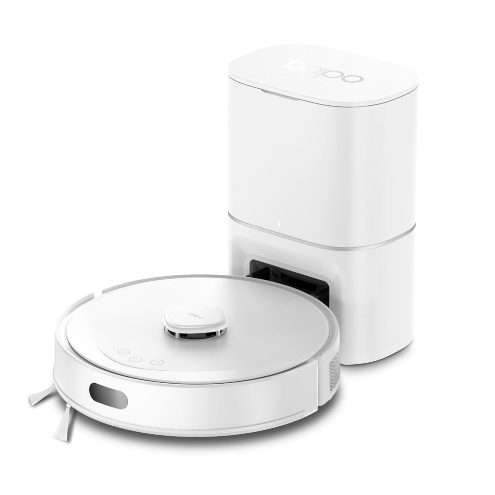 Tapo RV30 Max Plus White | 5300Pa Hyper Suction Robot Vacuum & Mop + Smart Auto-Empty Dock