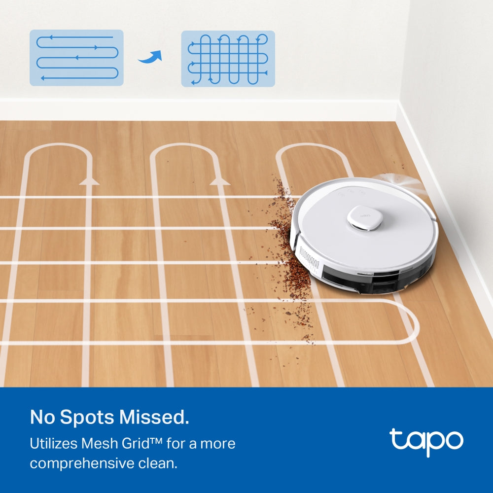 Tapo RV30 Max Plus White | 5300Pa Hyper Suction Robot Vacuum & Mop + Smart Auto-Empty Dock