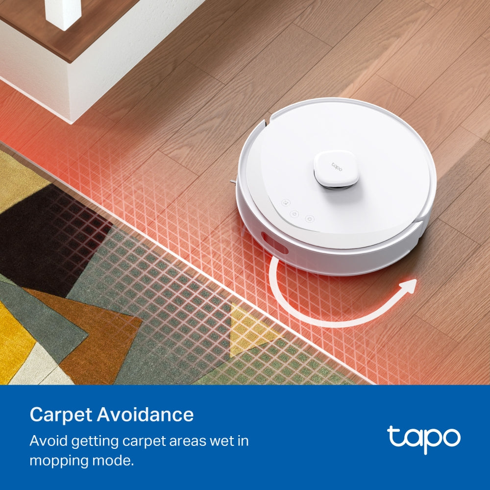 Tapo RV30 Max Plus White | 5300Pa Hyper Suction Robot Vacuum & Mop + Smart Auto-Empty Dock