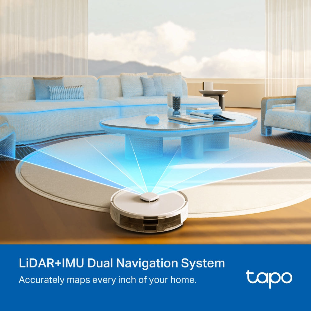Tapo RV30 Max Plus White | 5300Pa Hyper Suction Robot Vacuum & Mop + Smart Auto-Empty Dock