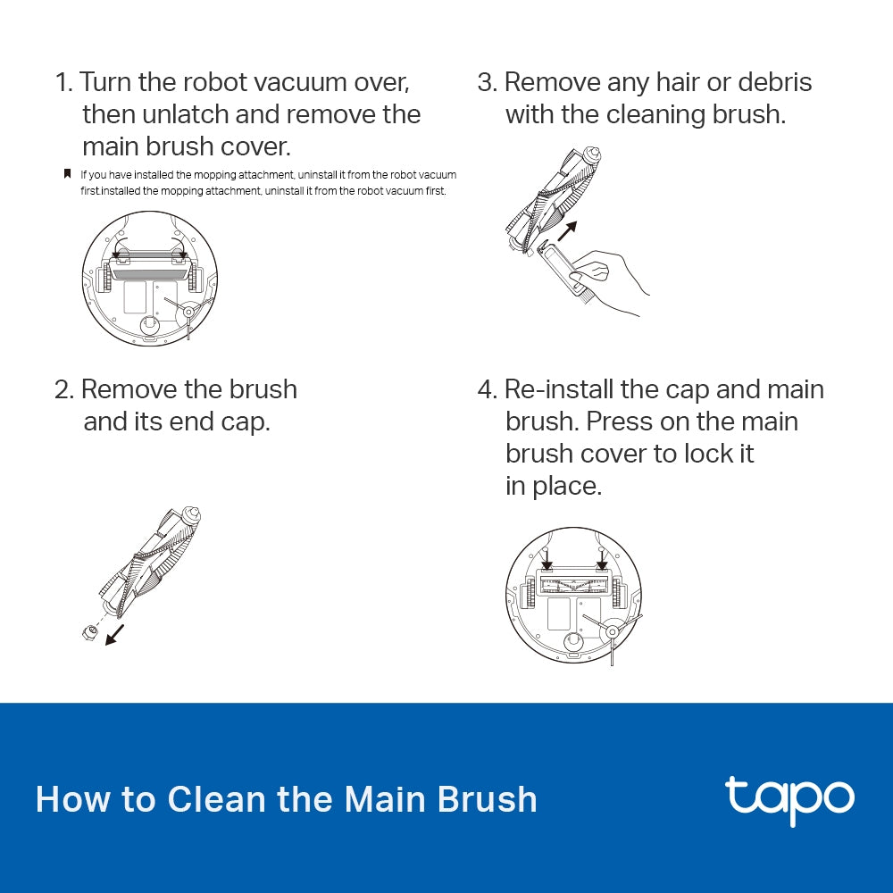 Robot Vacuum Replacement Kit (Brushes and Filter), Tapo RVA105(4-pack)