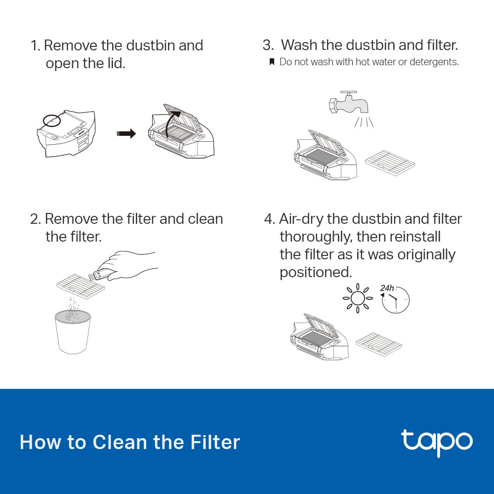 Robot Vacuum Replacement Kit (Brushes and Filter), Tapo RVA105(2-pack)