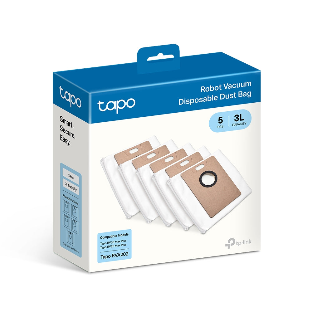 Tapo RVA202(2-pack) | 4-months Value Pack: Tapo Robot Vacuum Disposable Dust Bag (10 Packs)