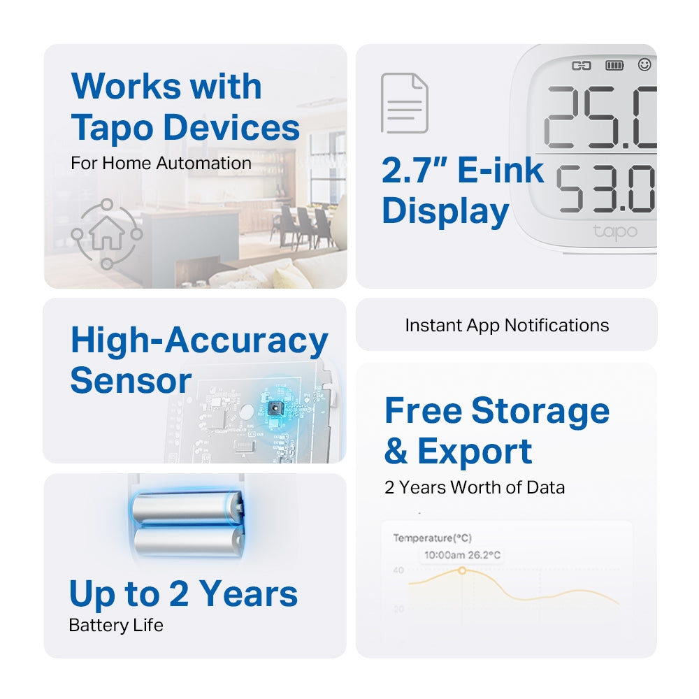 Tapo T315 (3-pack) | Tapo Smart Temperature & Humidity Monitor