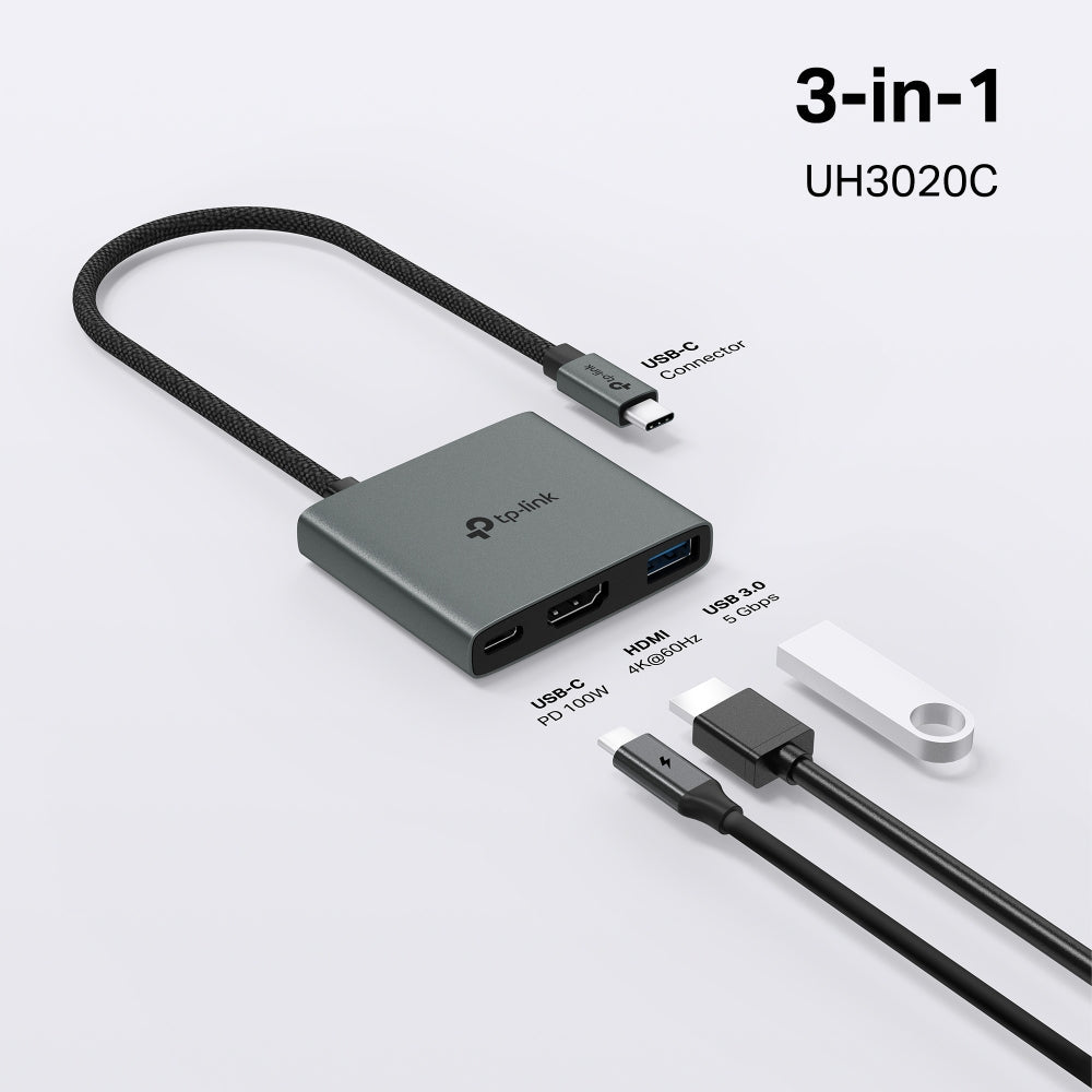 USB Type-C 3 in 1 Hub, UH3020C