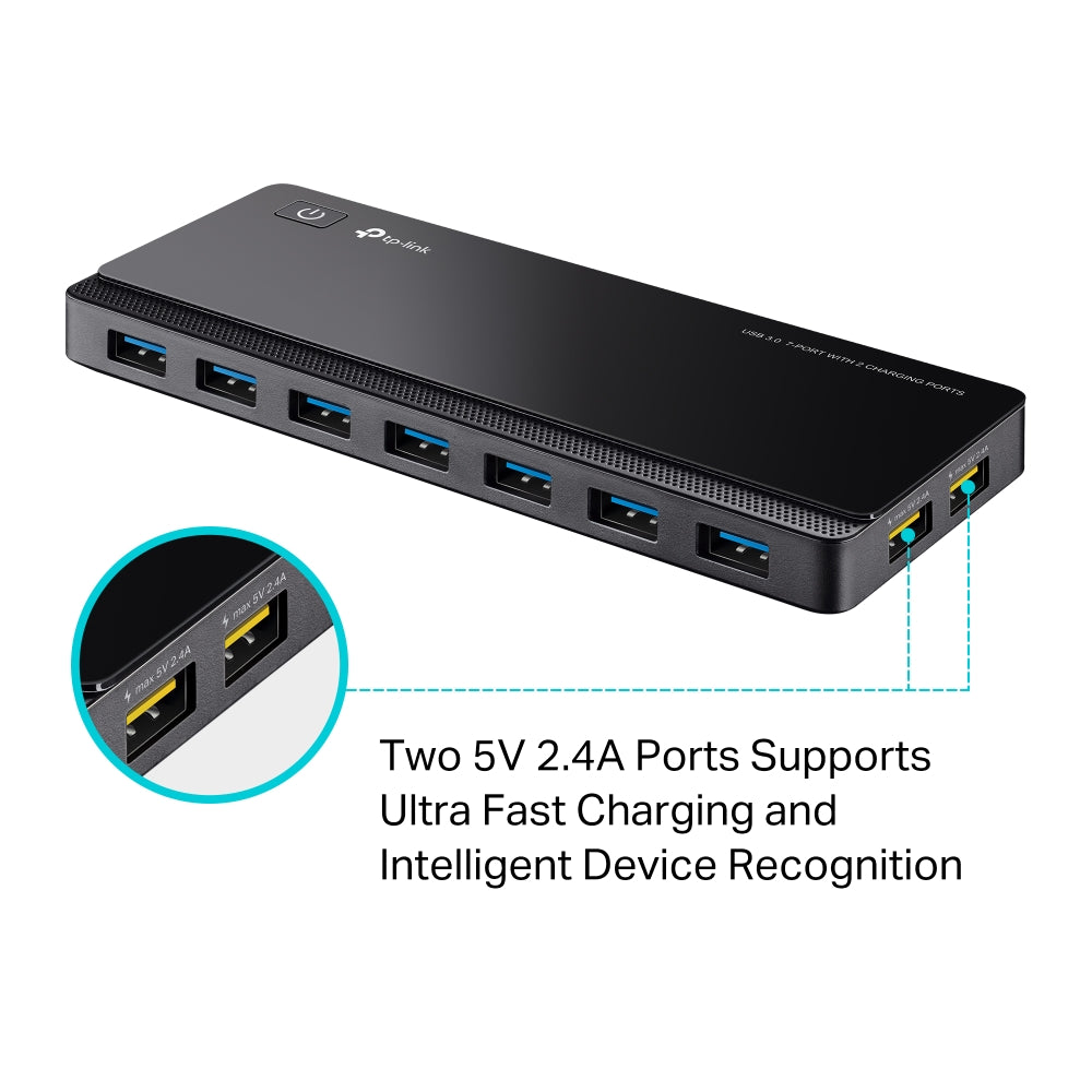 USB 3.0 7-Port Hub with 2 Charging Ports, UH720