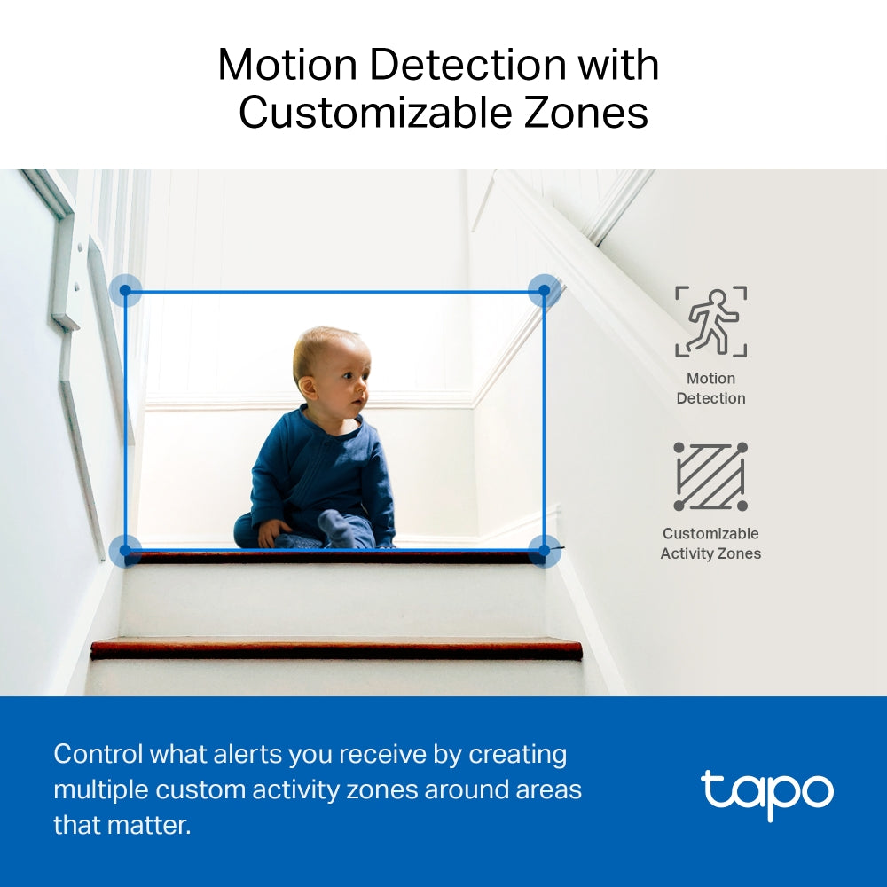 Pan Tilt Indoor Wi-Fi Camera, 2K QHD View, Tapo TC72(2-pack)