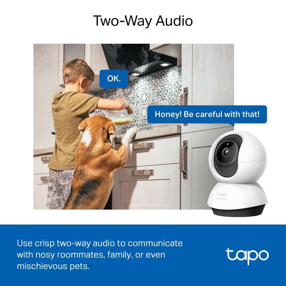 Pan Tilt Indoor Wi-Fi Camera, 2K QHD View, Tapo TC72(2-pack)