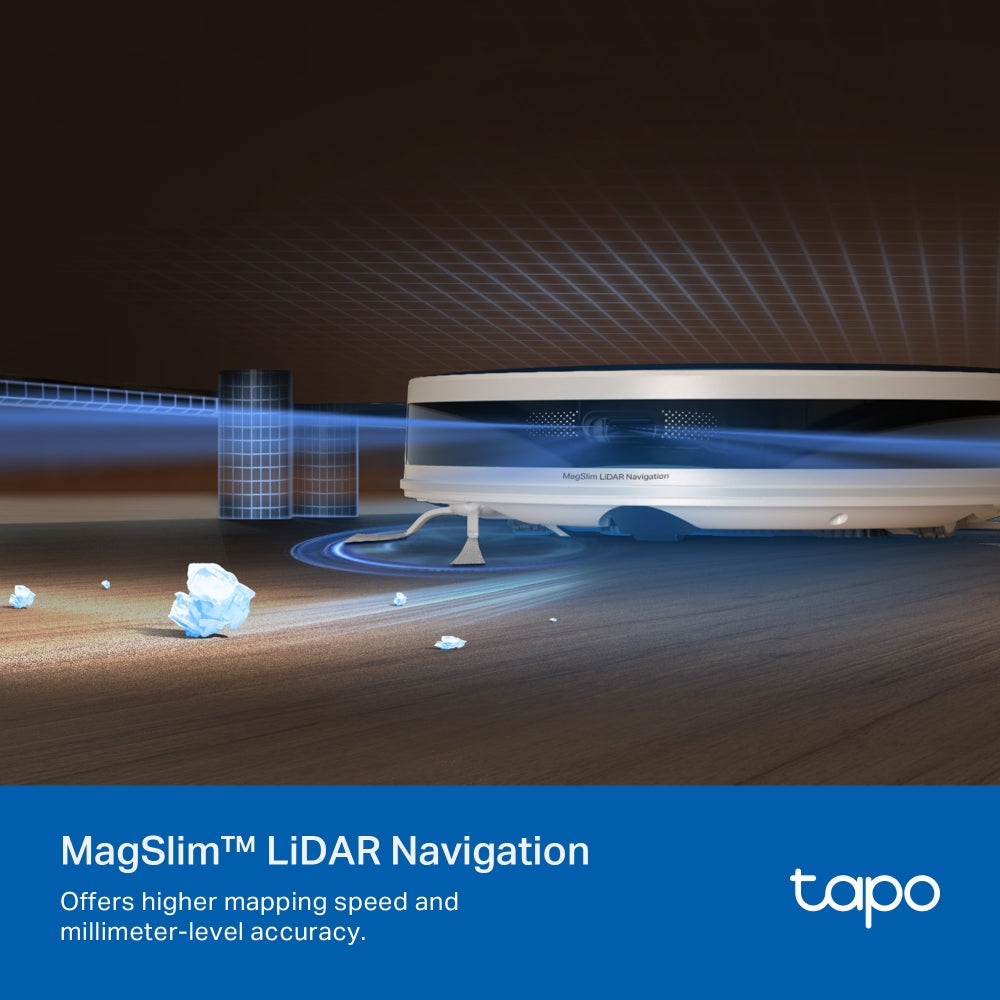 Tapo RV20 Max White | 5300Pa Suction MagSlim™ LiDAR Navigation Robot Vacuum and Mop