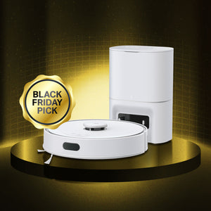 Tapo RV30 Max Plus White | 5300Pa Hyper Suction Robot Vacuum & Mop + Smart Auto-Empty Dock